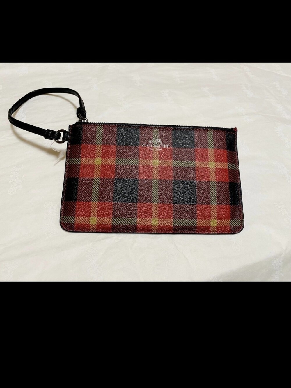 COACH Wristlet Buffalo Plaid Gingham Print Bag